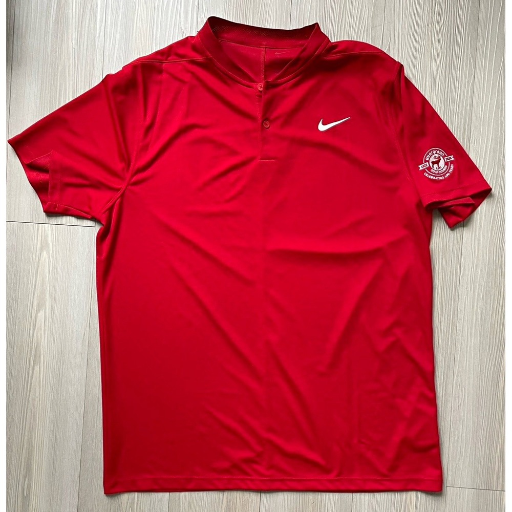 Nike Dri-FIT Men's Red Golf Polo Shirt Short Sleeve Size L Preppy Sporty